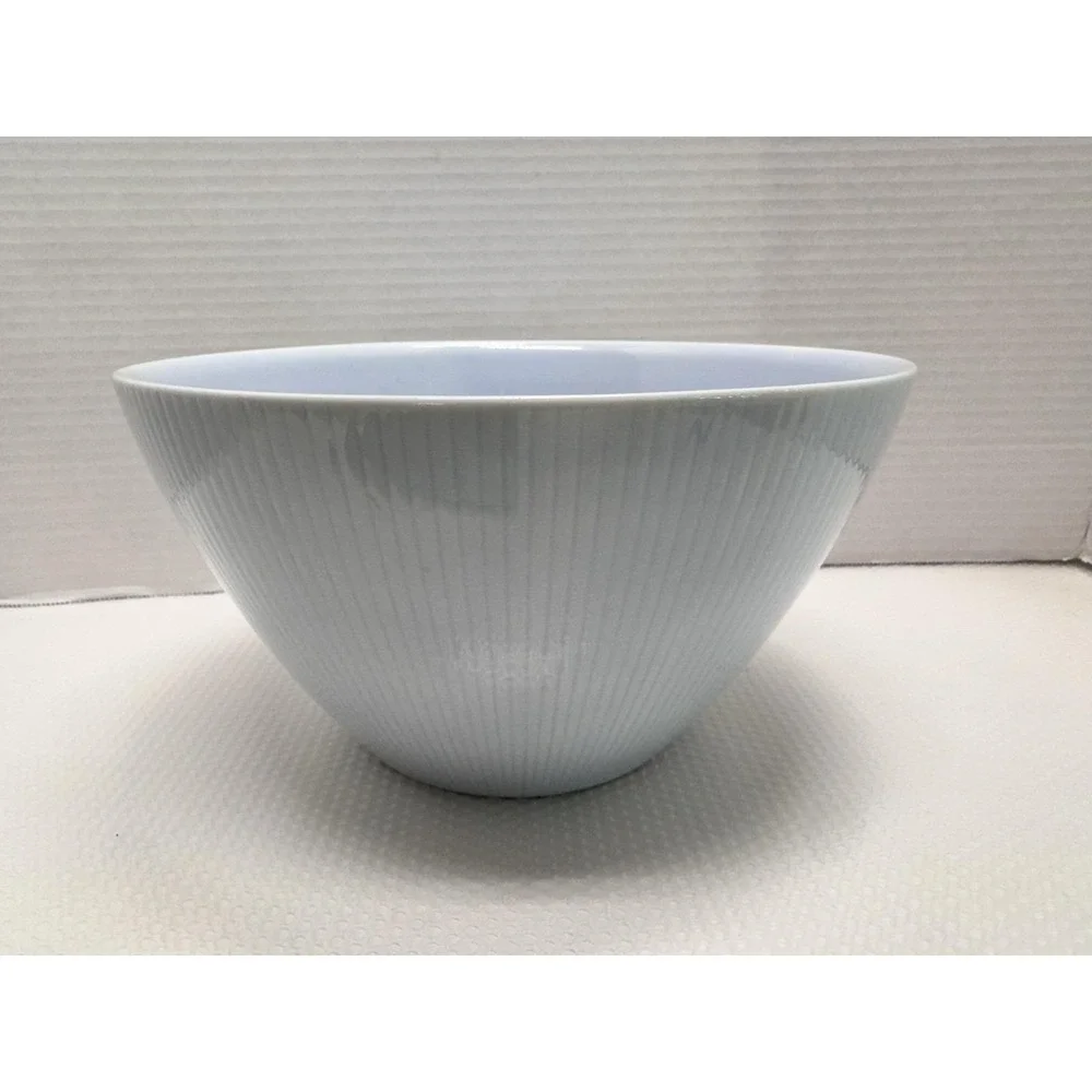 VTG Crate & Barrel Horizon Blue Serving Bowl Ribbed 9